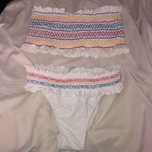 Strapless white bikini from SHEIN, size medium